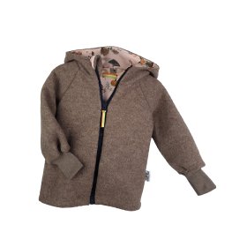 Walkjacke braun meliert mit Herbstliebe