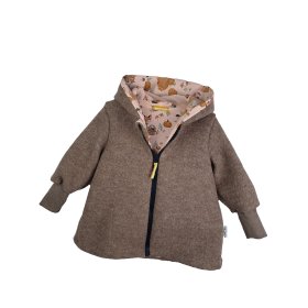 Walkmantel braun meliert mit Herbstliebe