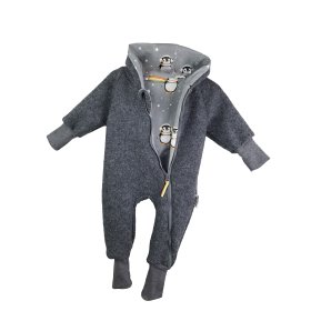 Walkoverall grau mit Pinguinliebe