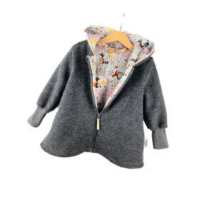 Walkmantel grau mit Freundschaftstanz