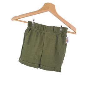 Kurze Shorts Musselin khaki