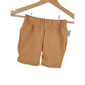 Kurze Shorts Musselin Zimt