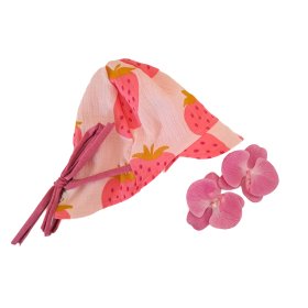 Sommerhut Musselin Erdbeeren