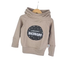Hoodie Vorsicht Dickkopf-Patch sand