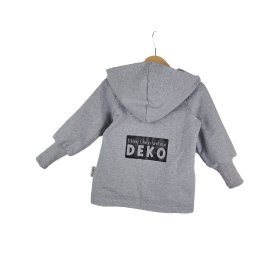 Sweatjacke mit Patch Meine Ohren sind nur Deko grau meliert