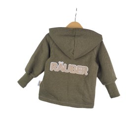 Sweatjacke mit Patch Räuber moosgrün meliert