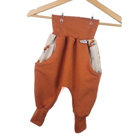 Indi Sweat Pumphose rost meliert mit Fuchsi creme