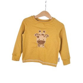 Langarmshirt Giraffenkopf-Patch curry