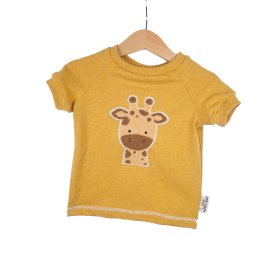 T-Shirt Giraffenkopf-Patch curry