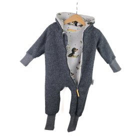 Walkoverall grau meliert mit Dackel