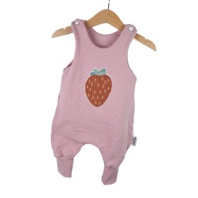 Strampler Erdbeere-Patch rosa