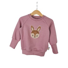 Pullover Reh-Patch rosa