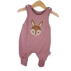 Strampler Reh-Patch rosa