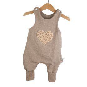 Strampler Leo Herz-Patch sand