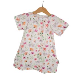 Kurzarmkleid Musselin Blumen pastell
