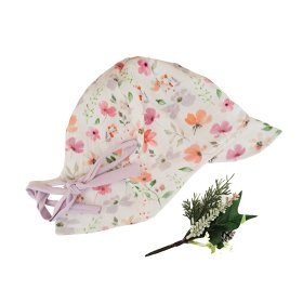 Sommerhut Musselin Blumen pastell