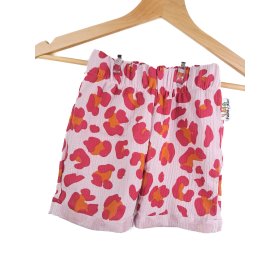 Kurze Shorts Musselin Leo pink
