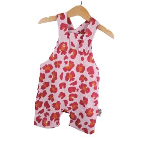 Latzhose kurz Musselin Leo pink