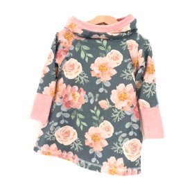Hoodiekleid Rosenzauber petrol