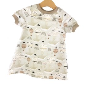 Kurzarmkleid Flying Whale sand