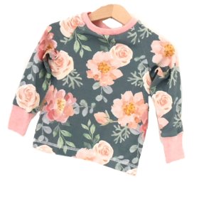 Langarmshirt Rosenzauber petrol