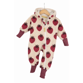 Overall aus Fleece Erdbeere