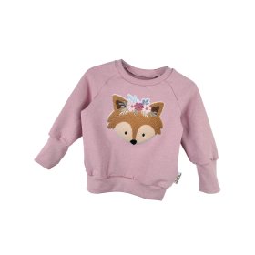 Pullover Blumenfuchs-Patch rosa