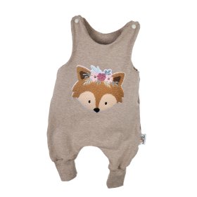 Strampler Blumenfuchs-Patch sand