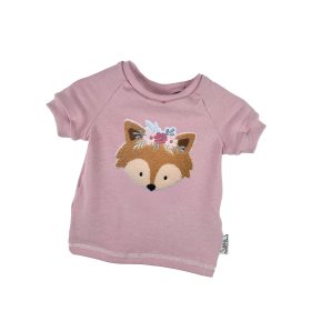 T-Shirt Blumenfuchs-Patch rosa
