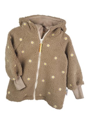 Jacke aus Fleece Blumen sand