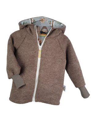 Walkjacke braun meliert mit Winterzauber