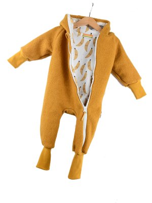 Walkoverall senfgelb mit Bananen