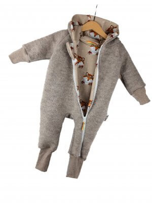 Walkoverall Walk sand meliert mit Fuchsi sand 80/86