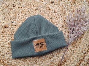 Hipster Beanie Feinripp altmint