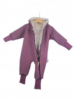 Walkoverall Walk flieder mit Blümchen sand 86/92