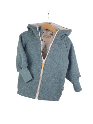 Walkjacke mint meliert mit Bagger creme