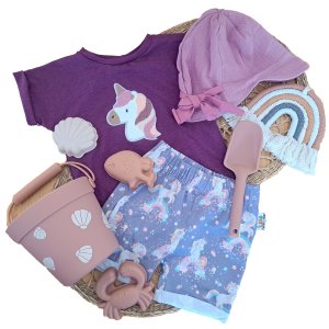 Einhornkopf-Patch flieder Outfit