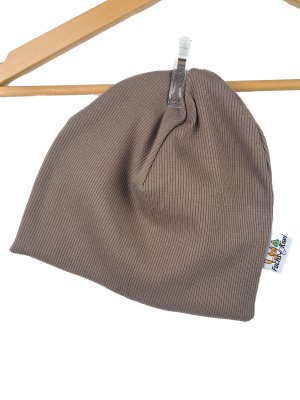 Beanie Feinripp taupe