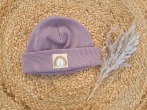 Hipster Beanie Feinripp mauve