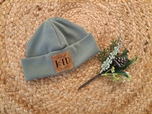 Hipster Beanie Feinripp altmint 35-37 mit Coolest Kid in Town