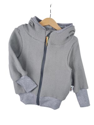Sweatjacke Grobstrick grau 86/92