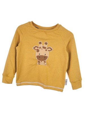 Langarmshirt Giraffenkopf-Patch curry