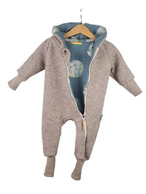 Walkoverall aus Wollfleece sand meliert mit Fuchswelt