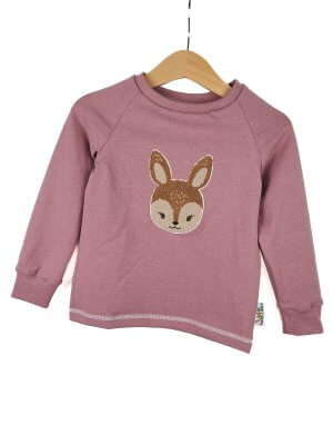 Langarmshirt Reh-Patch rosa
