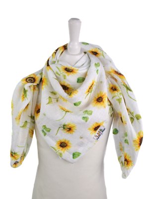Tuch zum Binden Musselin Sonnenblumen