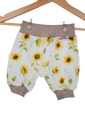 Kurze Hose Musselin Sonnenblumen