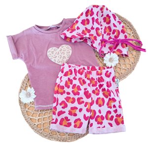 Musselin Leo pink Outfit