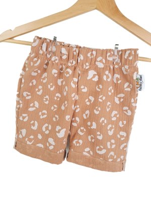 Kurze Shorts Musselin Leo zimt