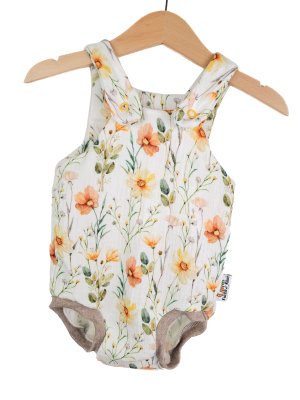 Sommerstrampler Musselin Sommerblumen pastell 74/80