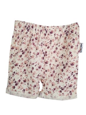 Kurze Shorts Musselin Blümchen flieder 86/92
